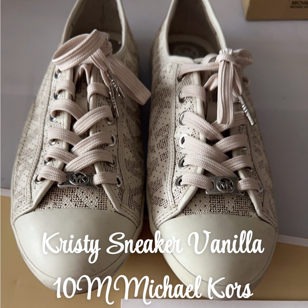 Michael Kors Kristy Lace-Up Sneakers in Cream